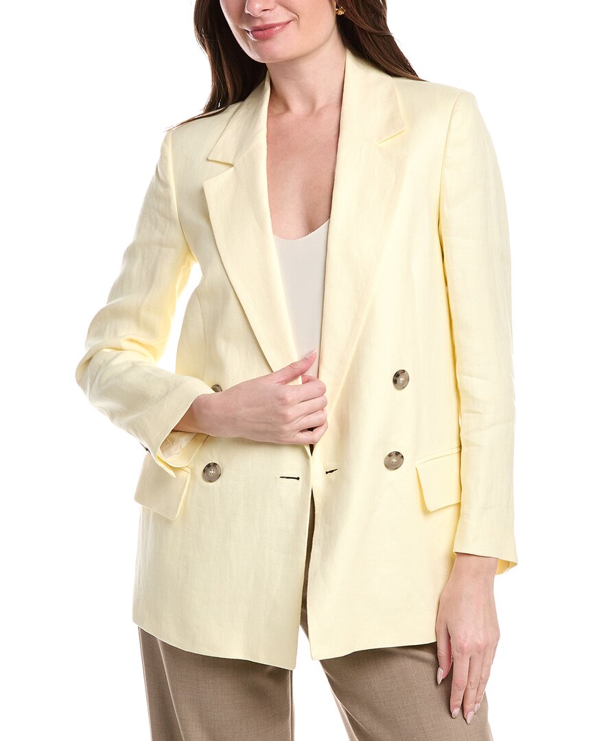 Peserico Linen Jacket In Yellow