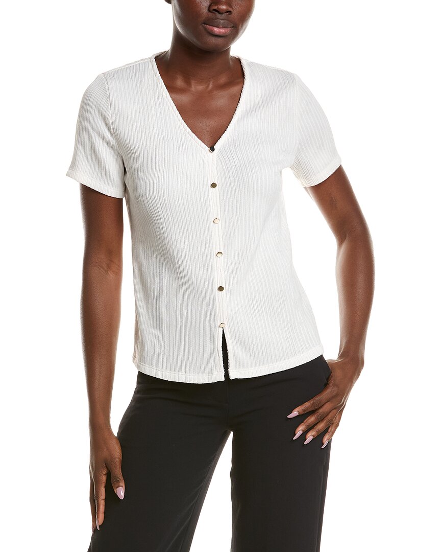 Anne Klein Crinkle Top In White