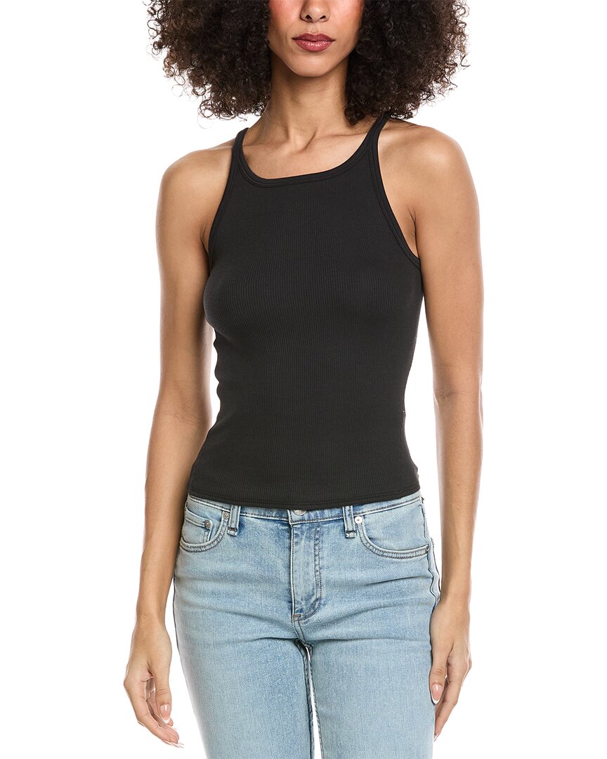 Rag & Bone The Essential Rib Long String Tank In Black