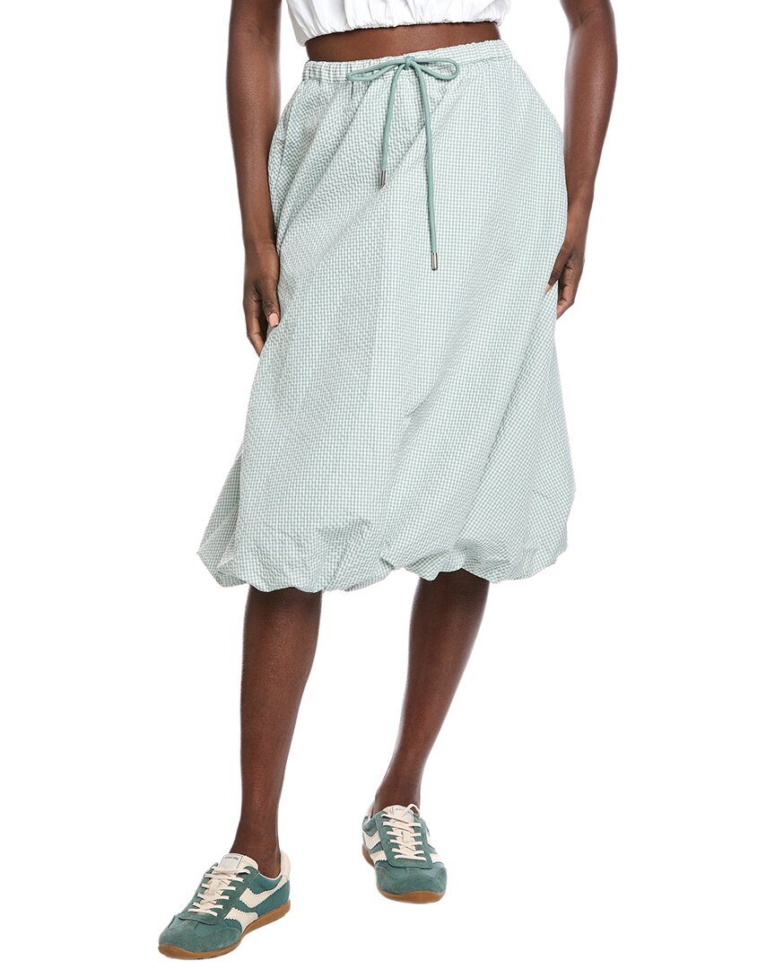 Hunter Bubble Hem Midi Skirt In Green