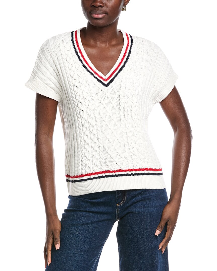 Hunter Cable Sweater Knit Vest In White