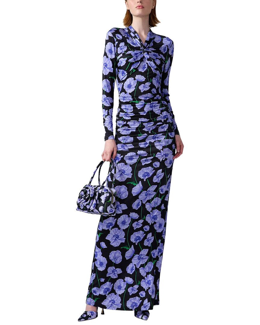Carolina Herrera Twisted Neck Gown In Animal Print