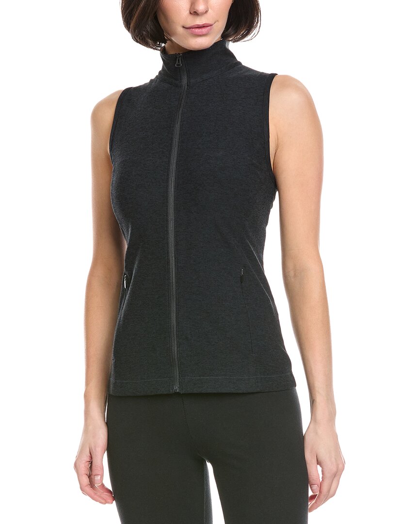 Beyond Yoga Venice Zip-front Vest In Black