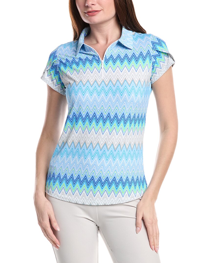 Ibkul Tulip Sleeve Polo Shirt In Blue