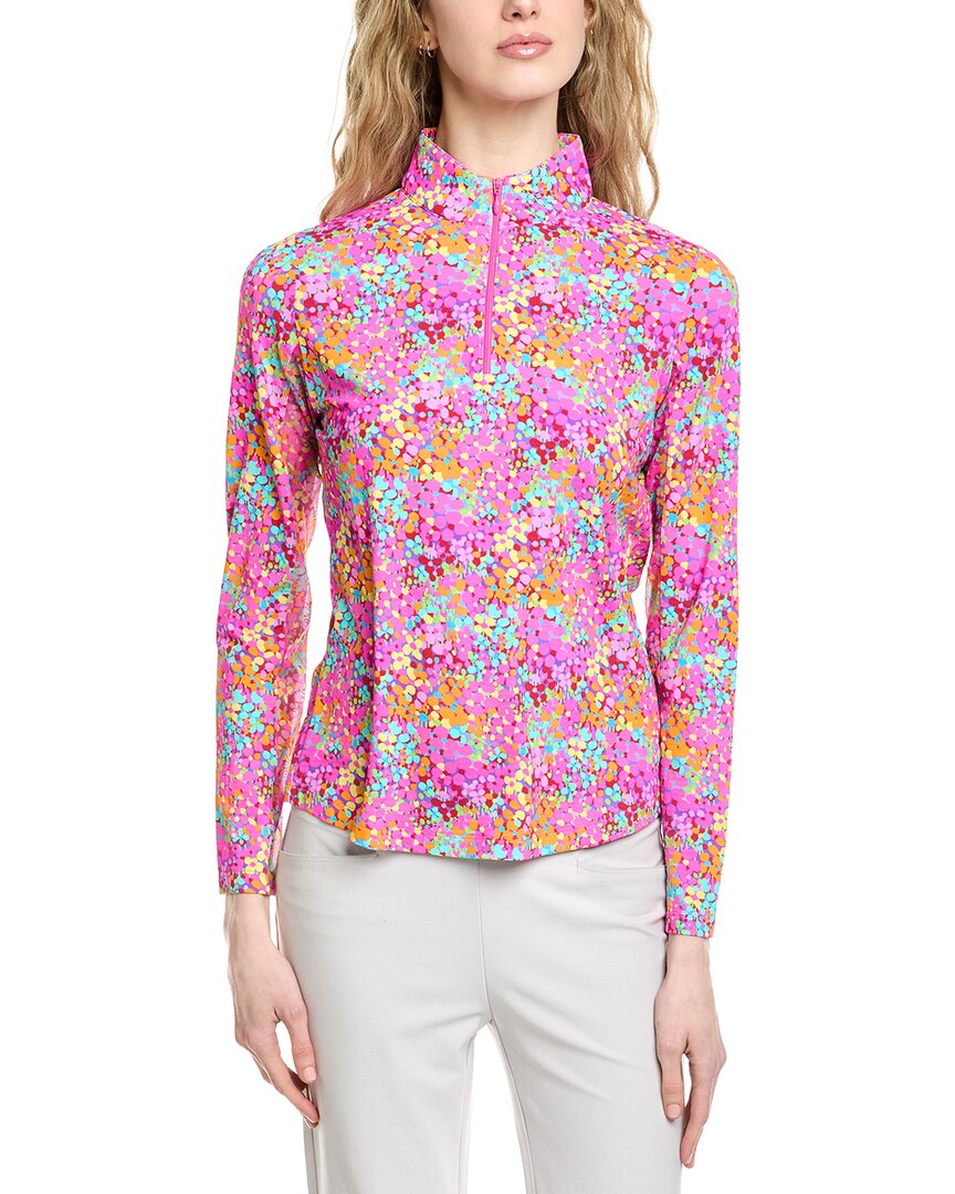 Ibkul Long Sleeve Mock Neck Top In Pink