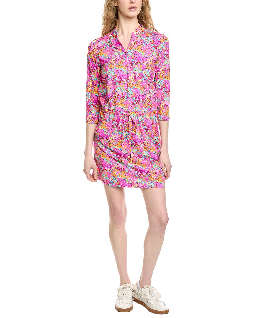 Ibkul 3/4-sleeve Drawstring Dress In Pink