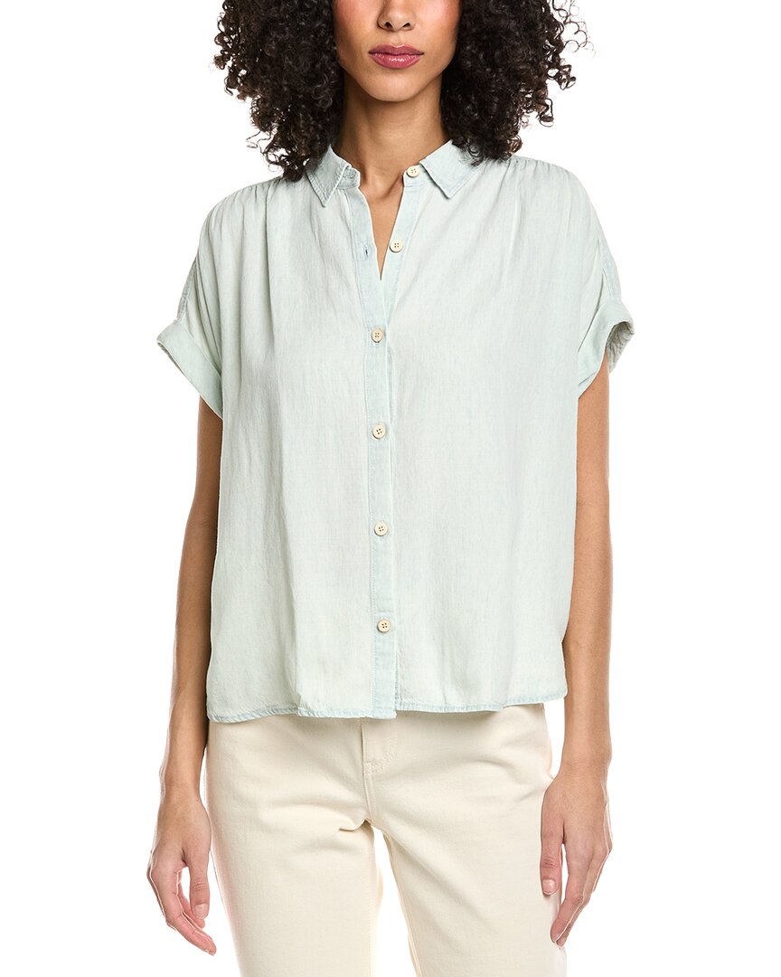 Faherty Breeze Linen-blend Shirt In Blue