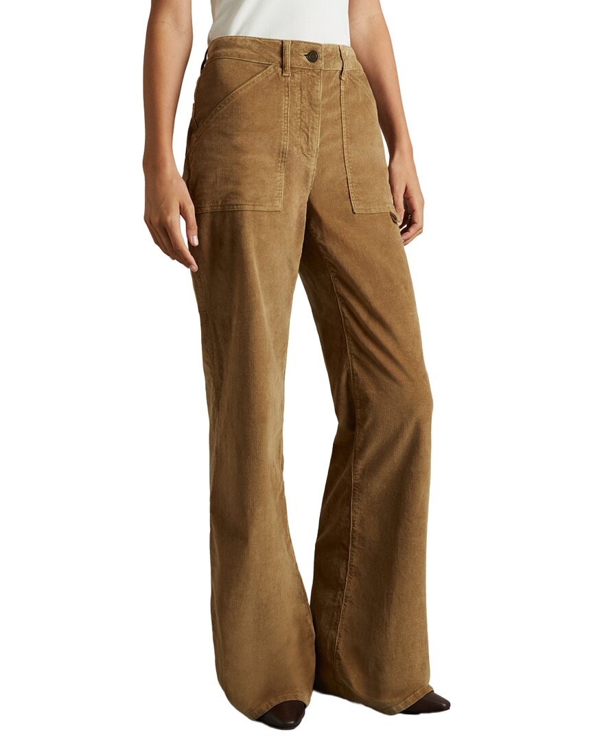 Reiss Marie Cord Flare Trouser In Brown