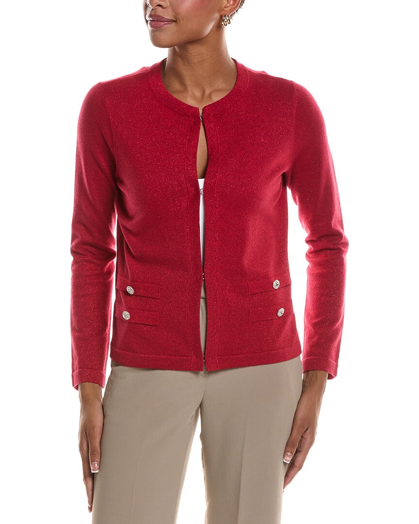 St John St. John Knit Cardigan In Red