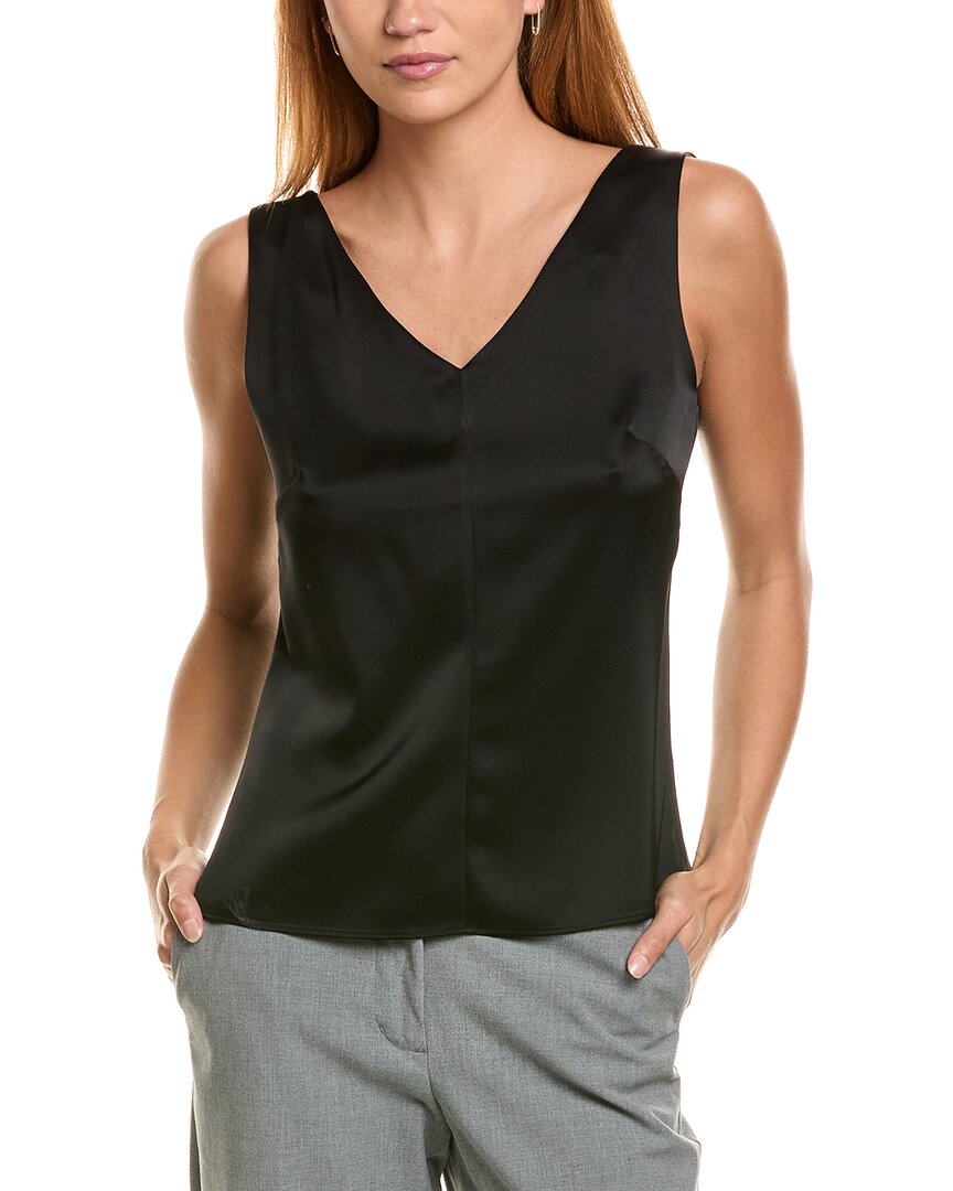 St John St. John Liquid Satin Top In Black