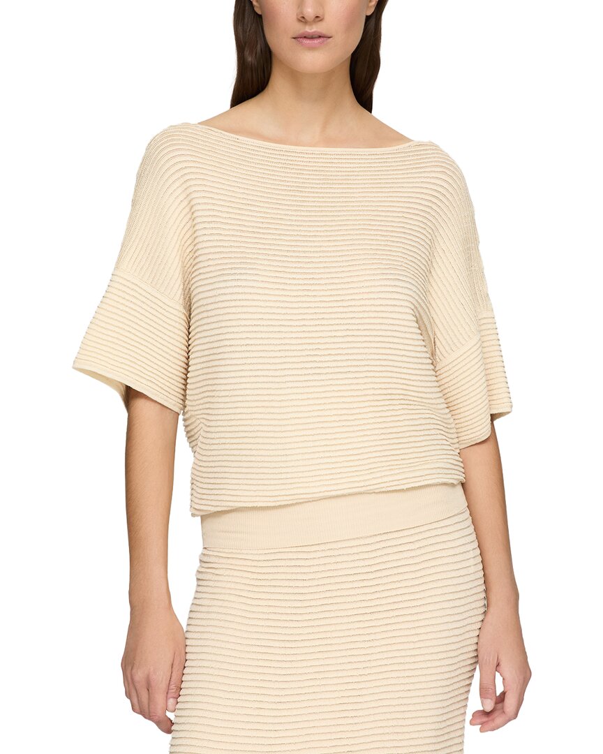 Lafayette 148 New York Ottoman Stitch Sweater In Brown