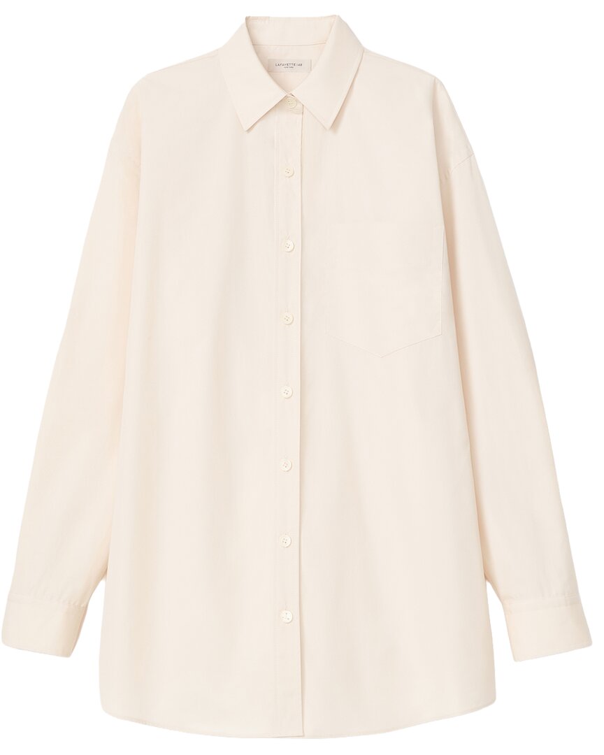 Lafayette 148 New York Boyfriend Oversized Shirt In Raffia
