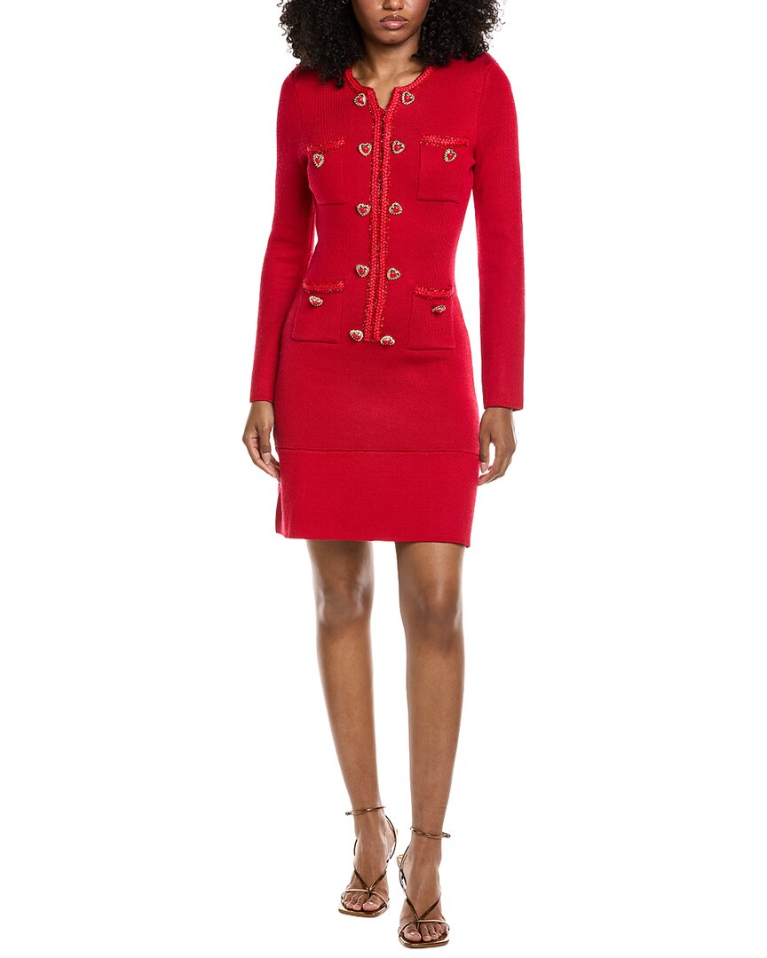 Beulah Knit Mini Dress In Red