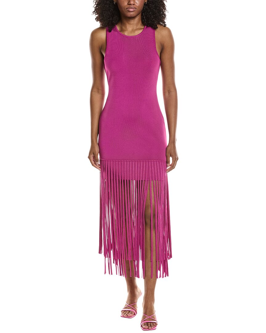Toccin Margaux Mini Dress With Fringe In Pink
