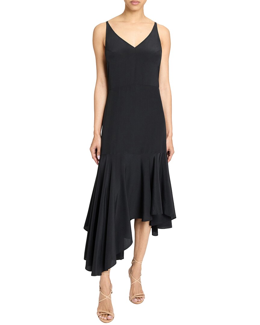 Santorelli Silk A-line Dress In Black
