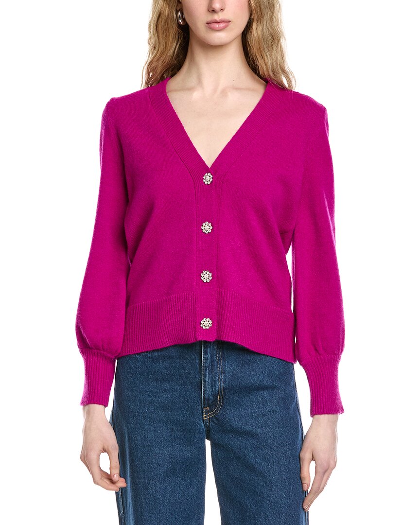 Joseph Ribkoff Crystal Buttons Cardigan In Pink