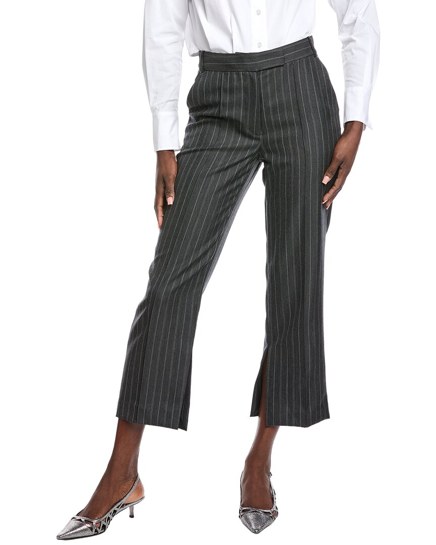Simkhai Vera Straight Leg Crop Wool-blend Pant In Grey