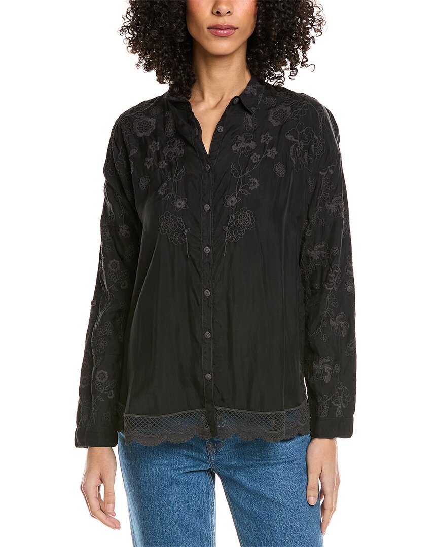 Johnny Was Gardenia Shirt In Black