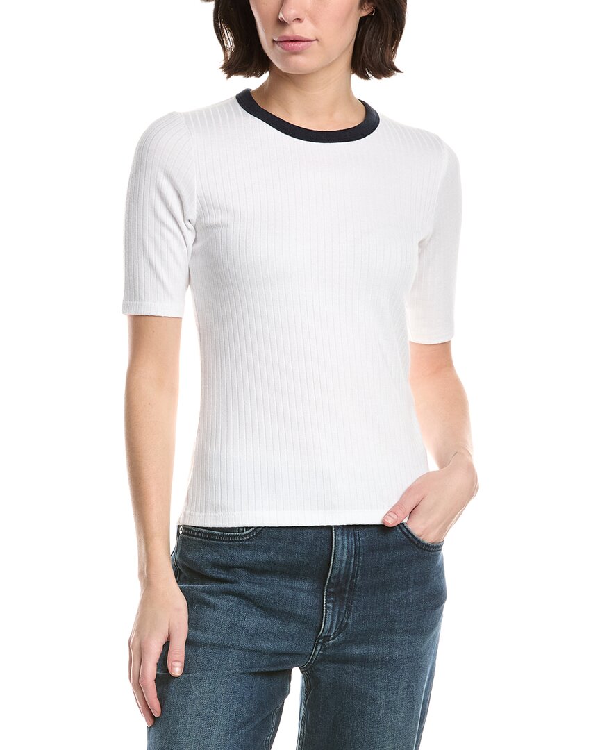 Rag & Bone The Knit Contrast Ringer T-shirt In White