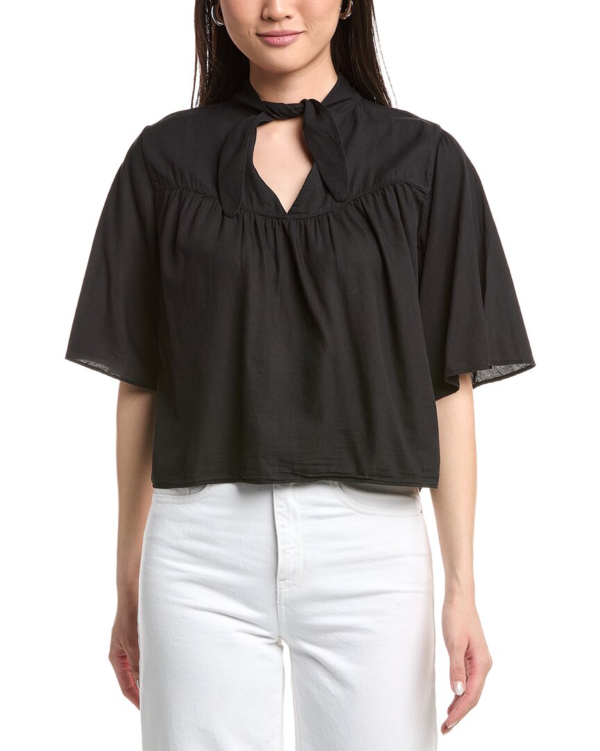 Nation Ltd Valerie Tie Neck Top In Black