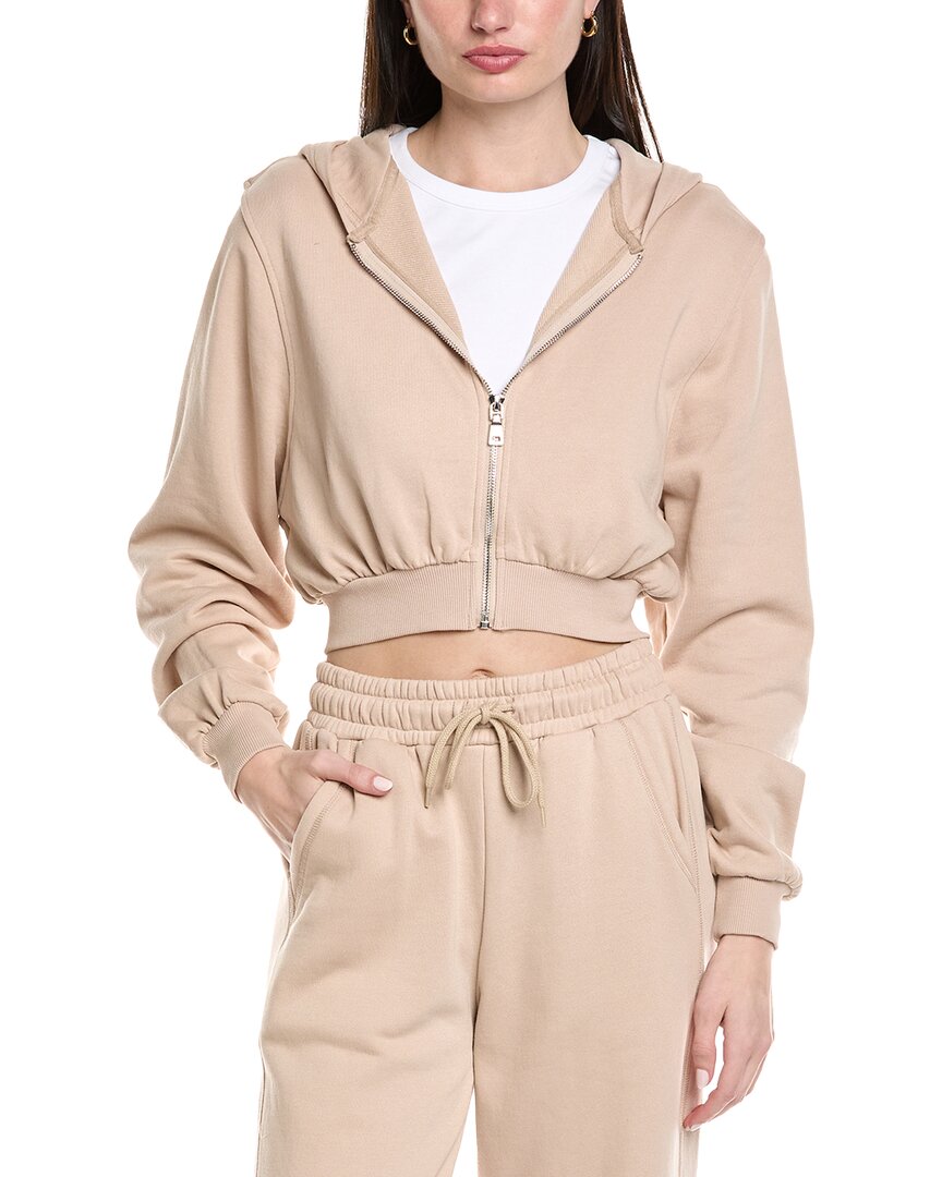 Knit Riot Cove Crop Zip Hoodie In Brown