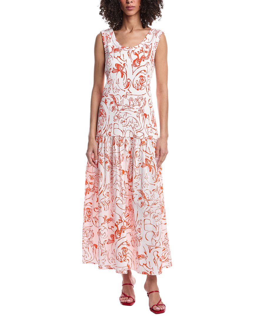 Marimekko Taide Cactis Maxi Dress In White