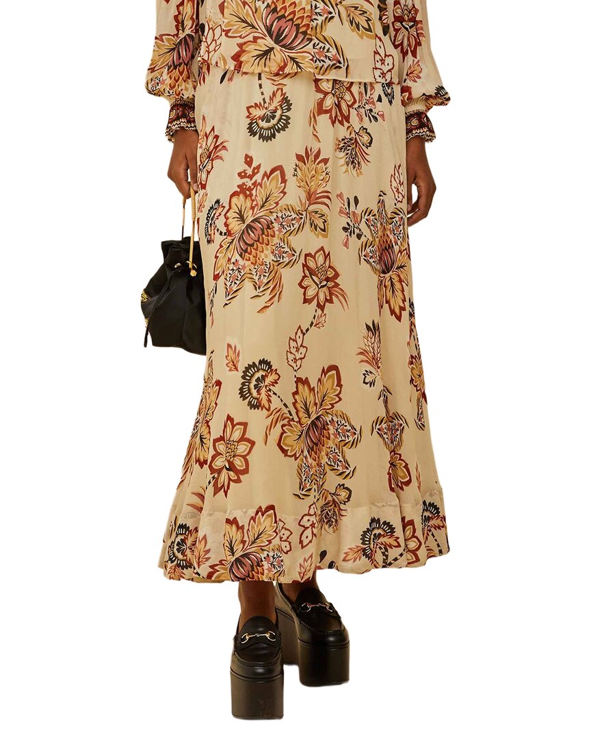 Farm Rio Aura Floral Sand Midi Skirt