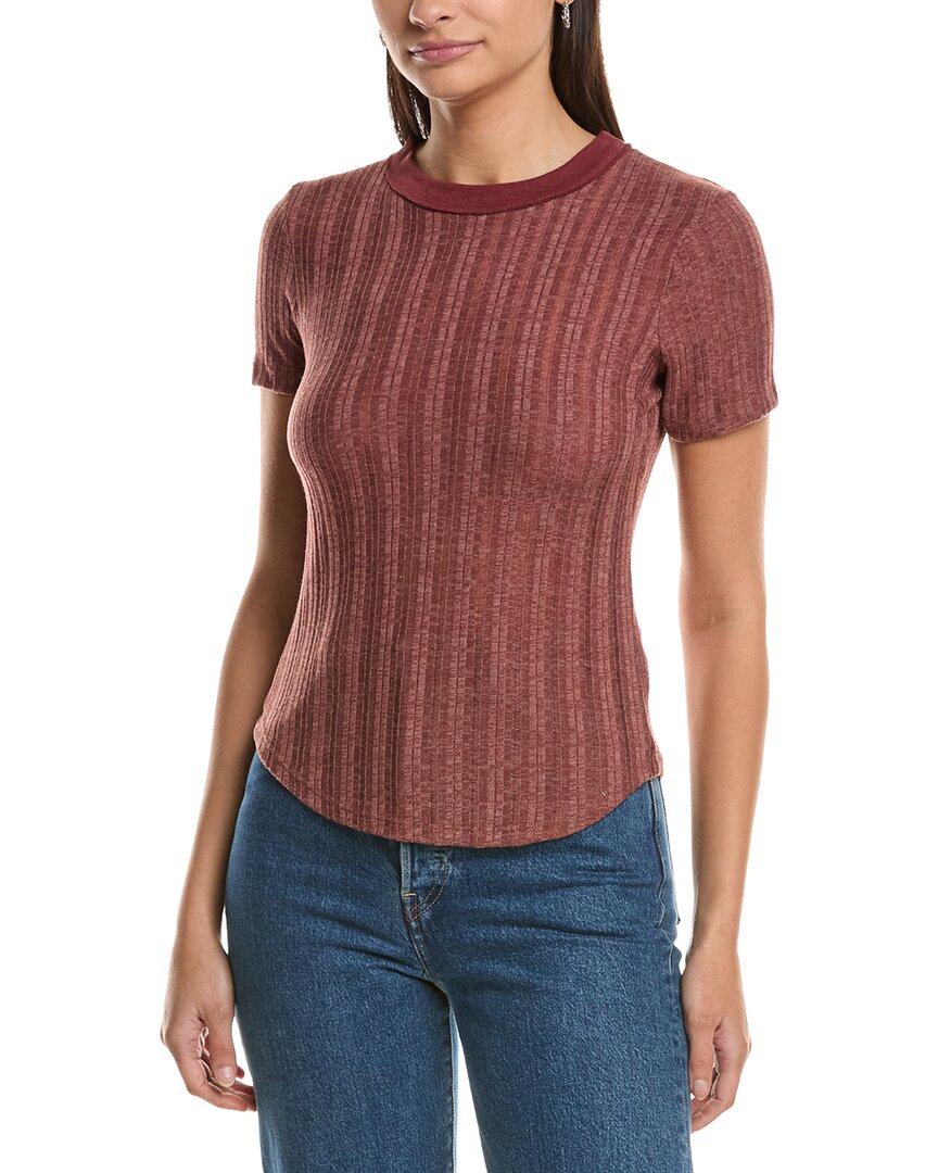Project Social T Everyday Textured Rib T-shirt In Red