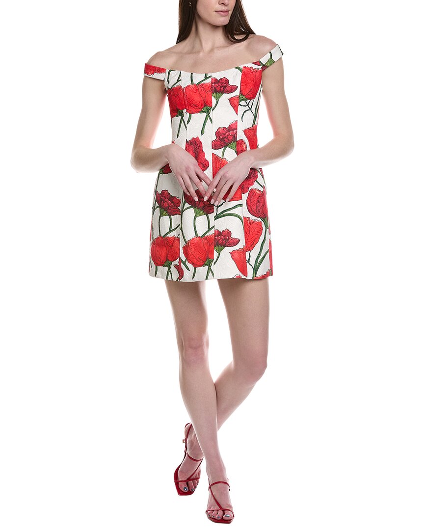 Milly Peggy Jacquard Mini Dress In Red