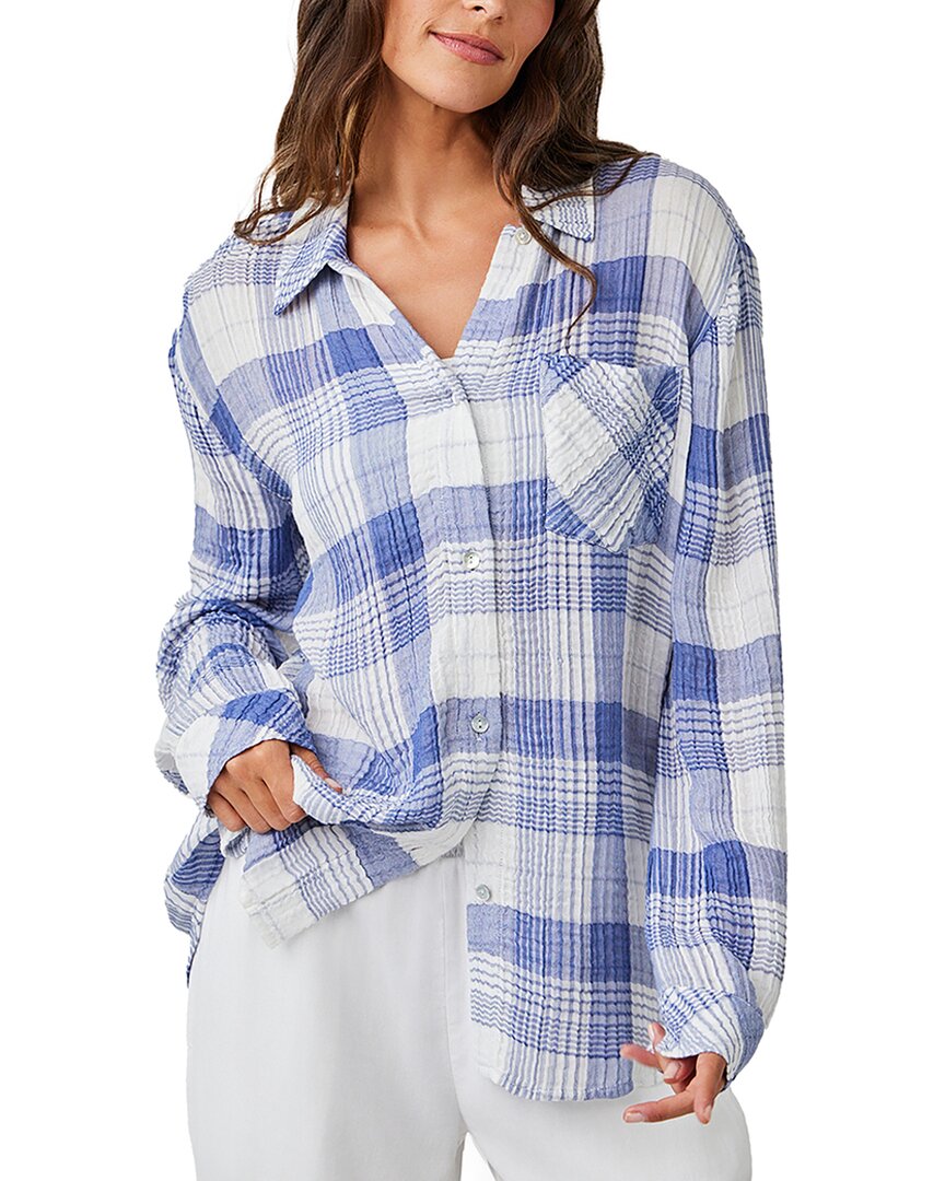Bella Dahl Oversized Shirt With Pocket In Blue