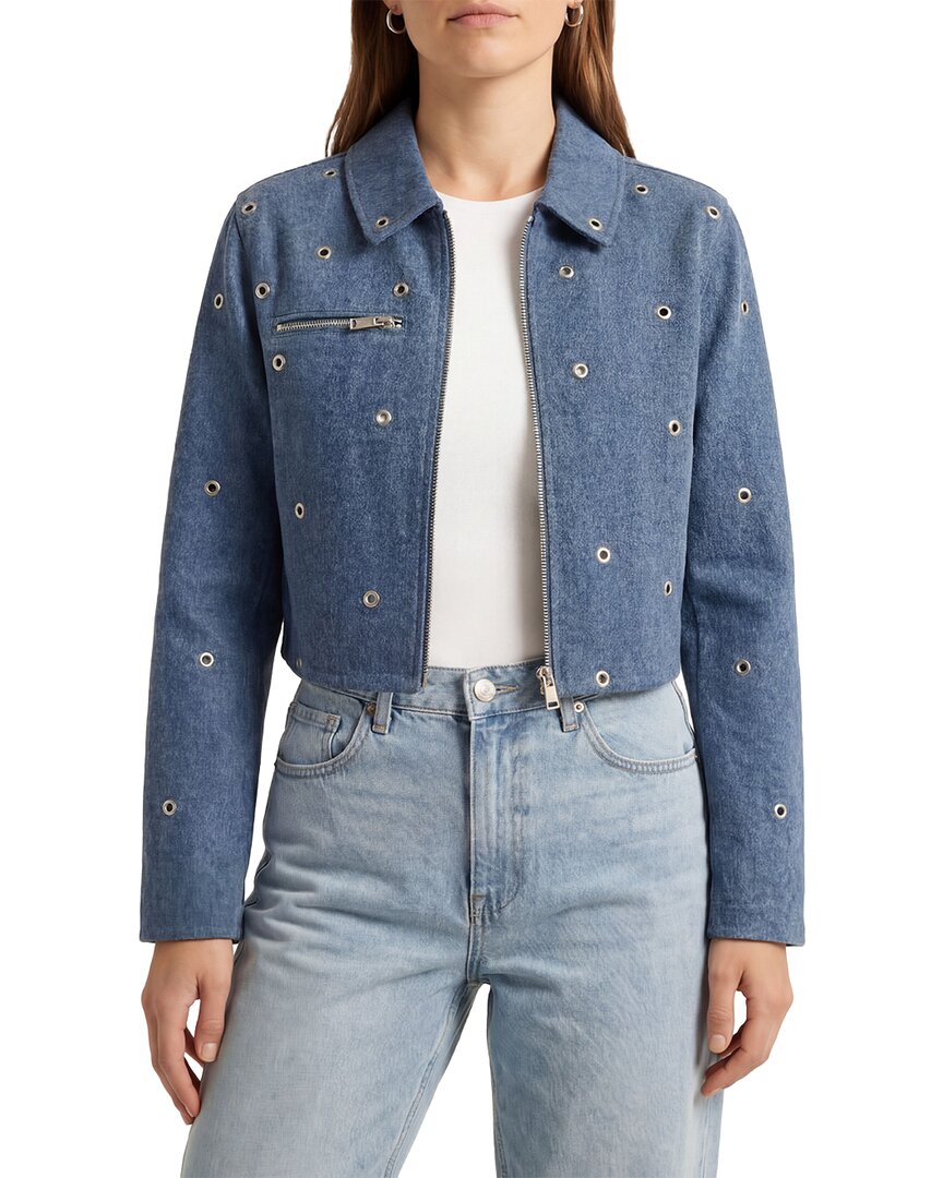 Avec Les Filles Crop Zip Front Jacket