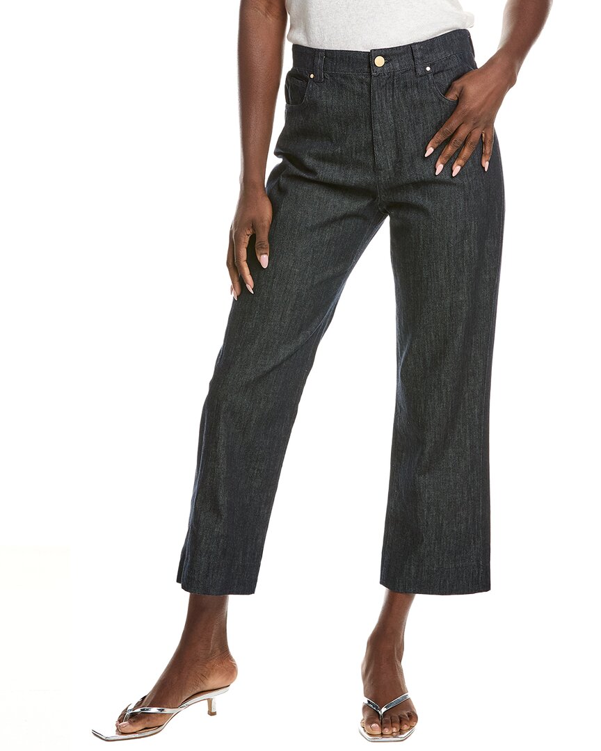 Max Mara Terra Straight Dark Wash Jean In Blue