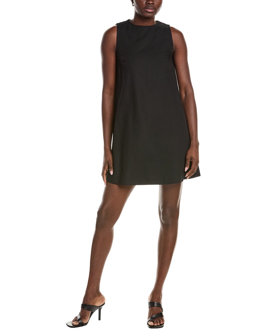 Max Mara Weekend  Racer Linen-blend Shift Dress In Black