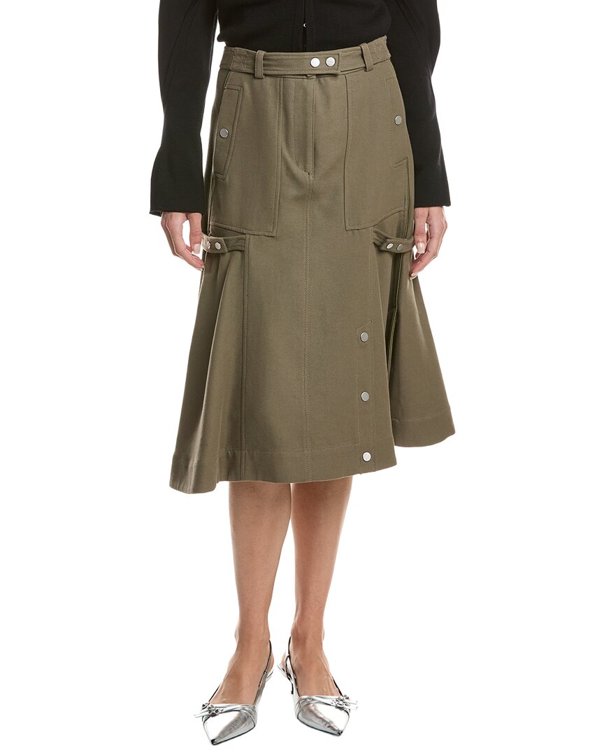 3.1 Phillip Lim Utility Wool-blend Godet Skirt In Ar301-army