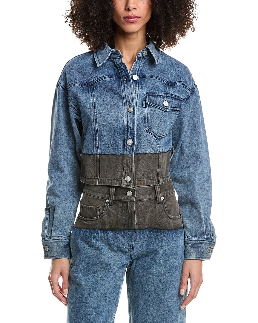 3.1 Phillip Lim Two-Toned Denim Cropped Shirt Jacket Women's | eBay