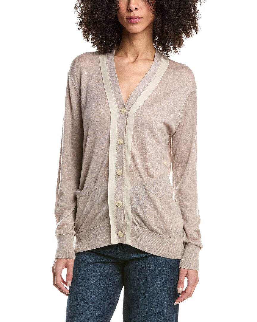 3.1 Phillip Lim Faux Layered Wool & Silk-blend Cardigan In Grey