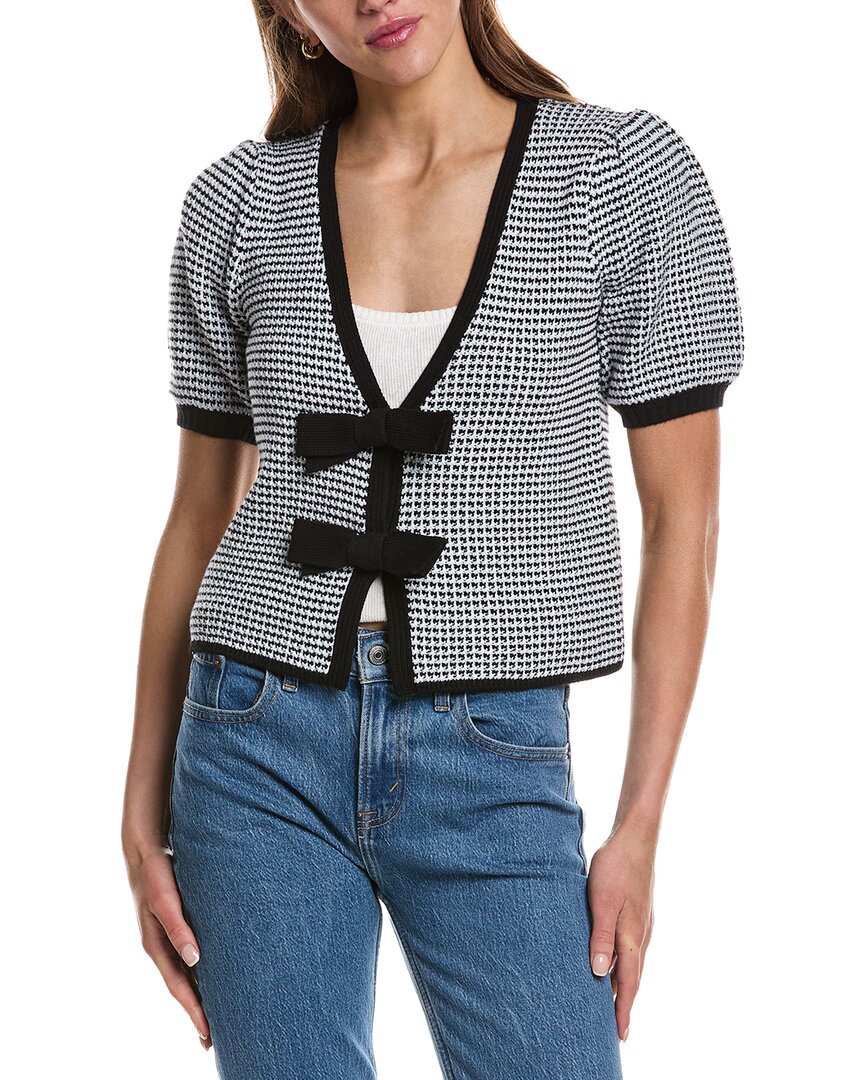 525 America Elaine Puppytooth Cardigan In Black