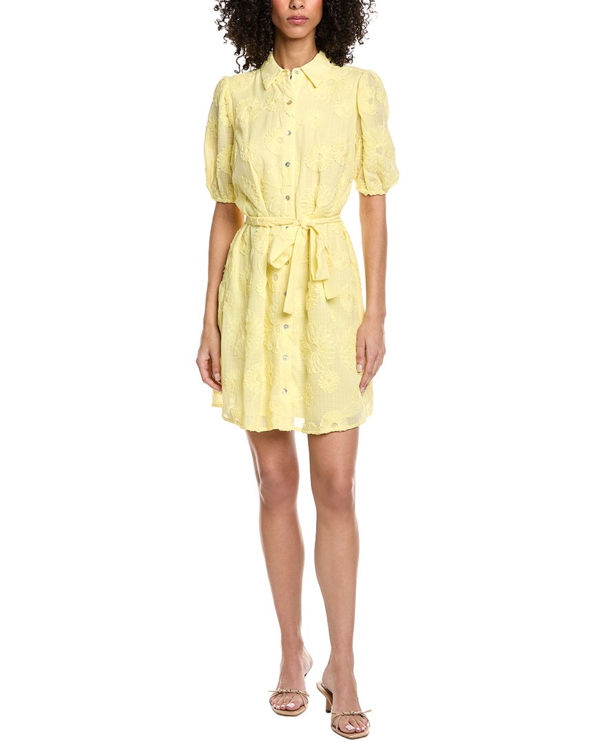 Nanette Lepore Nanette  Short Sleeve Mini Dress In Yellow