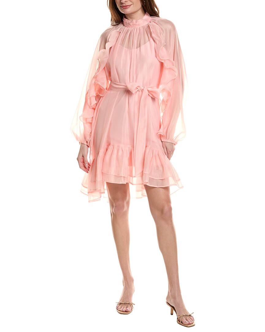 Beulah Long Sleeve Mini Dress In Pink