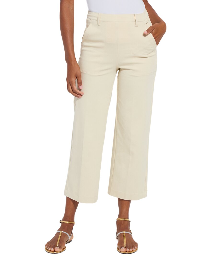 Lyssé Pamela Utilitarian Wide Leg Crop Jean In White