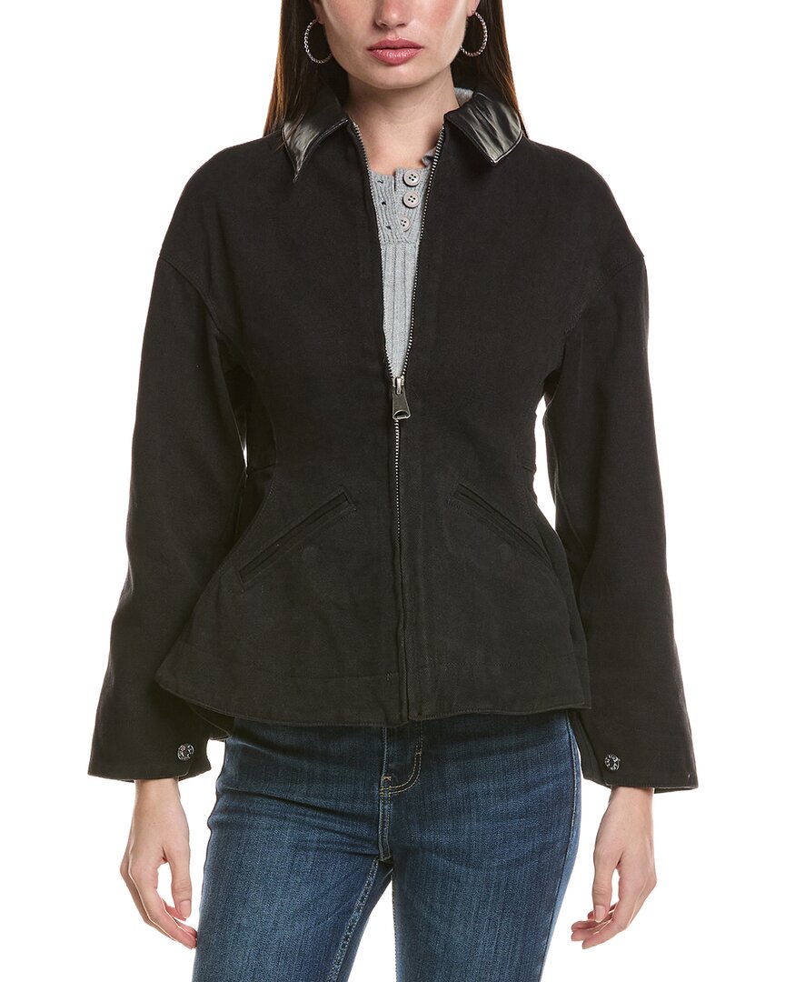 Line & Dot Eton Peplum Jacket In Black