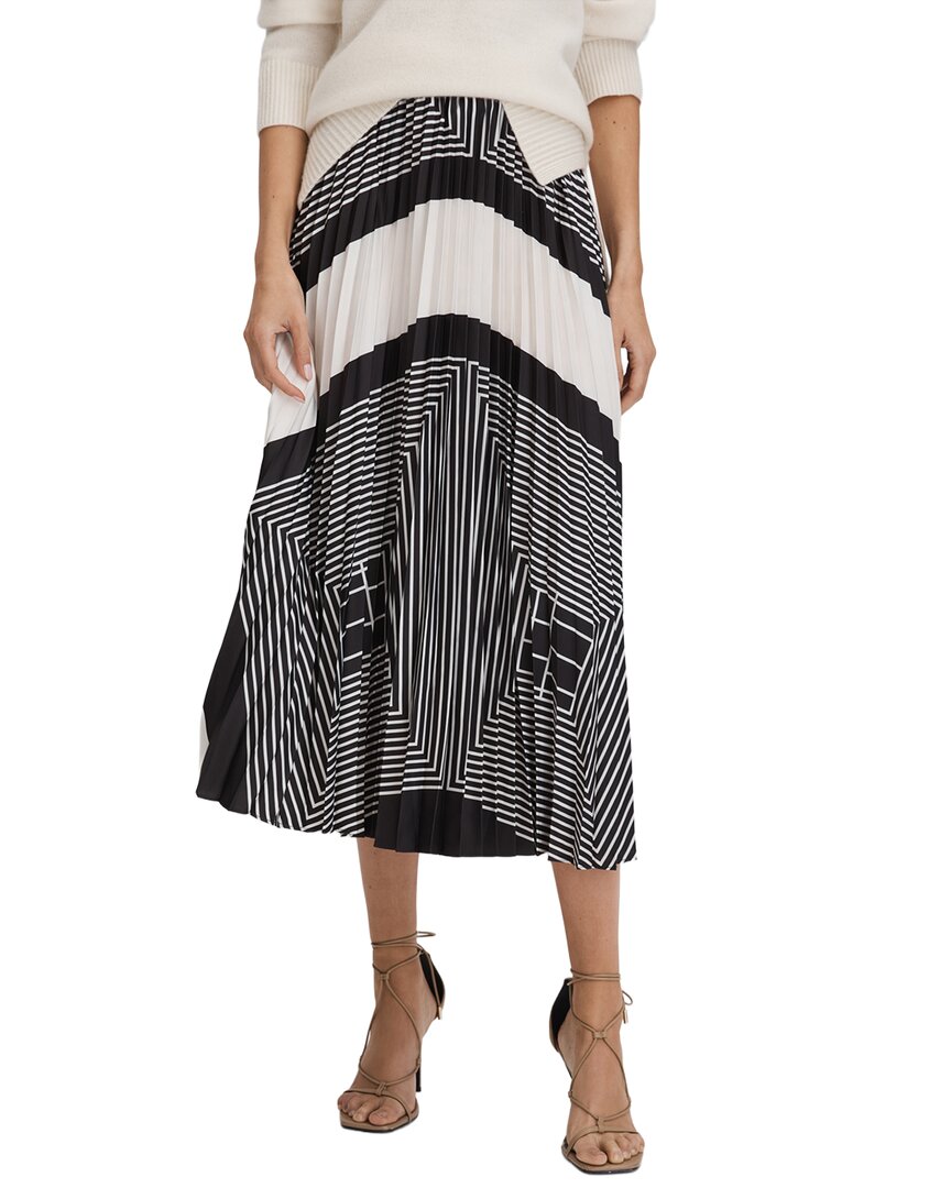 Reiss Pleated Skirt In Black