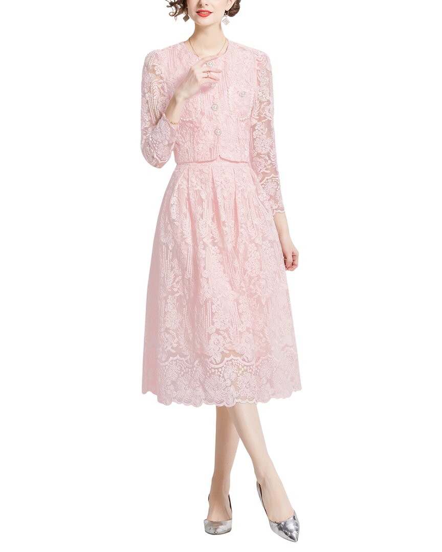 Elaine 2pc Shirt & Mini Skirt Set In Pink