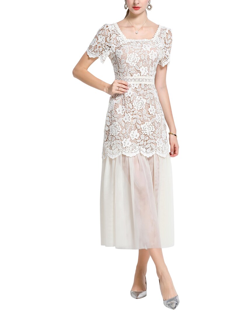 Elaine Midi Dress In White