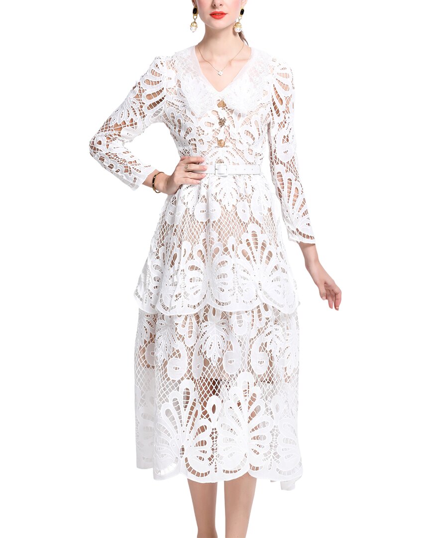 Elaine Midi Dress In White