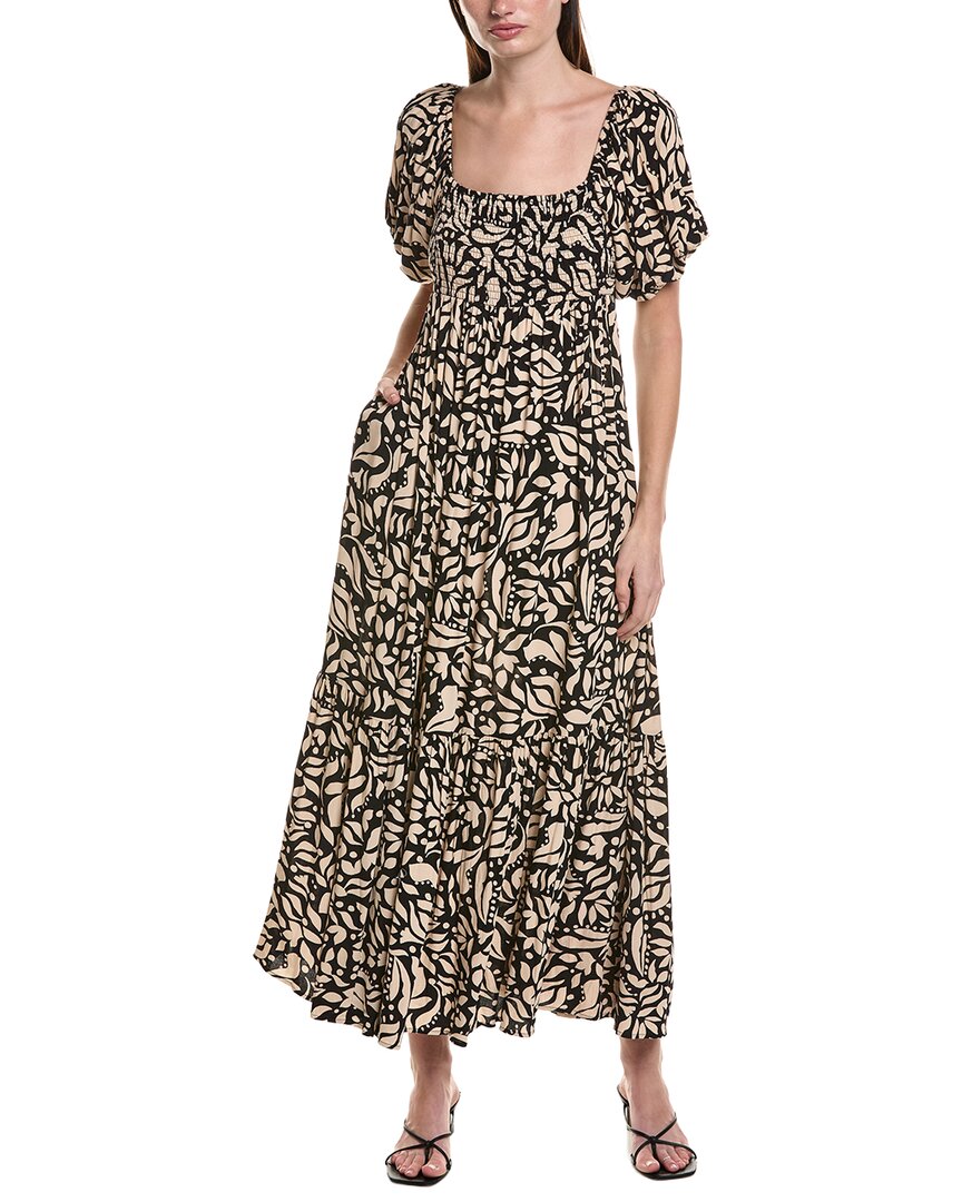 Saltwater Luxe Short Sleeve Maxi Dress In Black