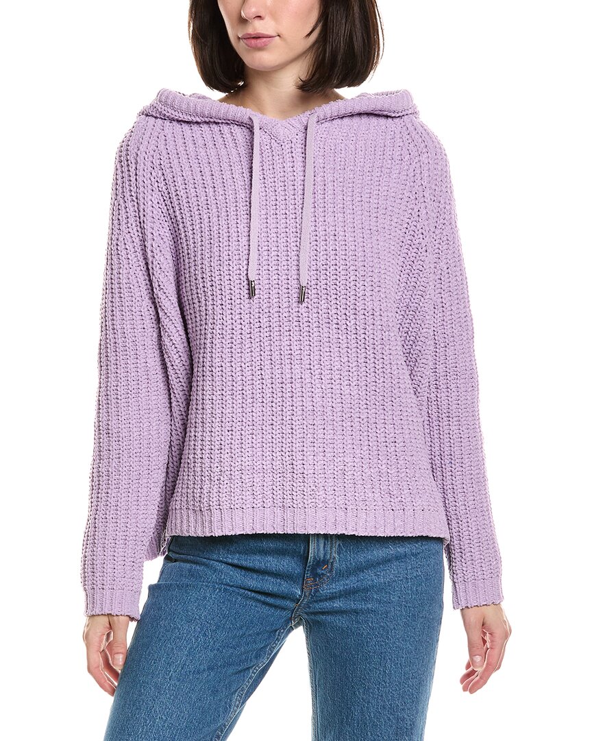 Labiz Chenille Hoodie Sweater In Purple