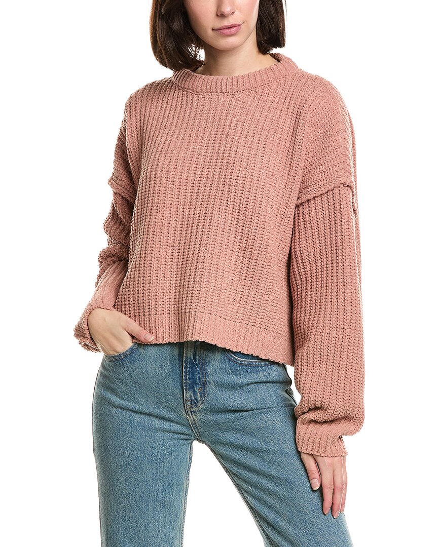 Labiz Chenille Crewneck Sweater In Pink