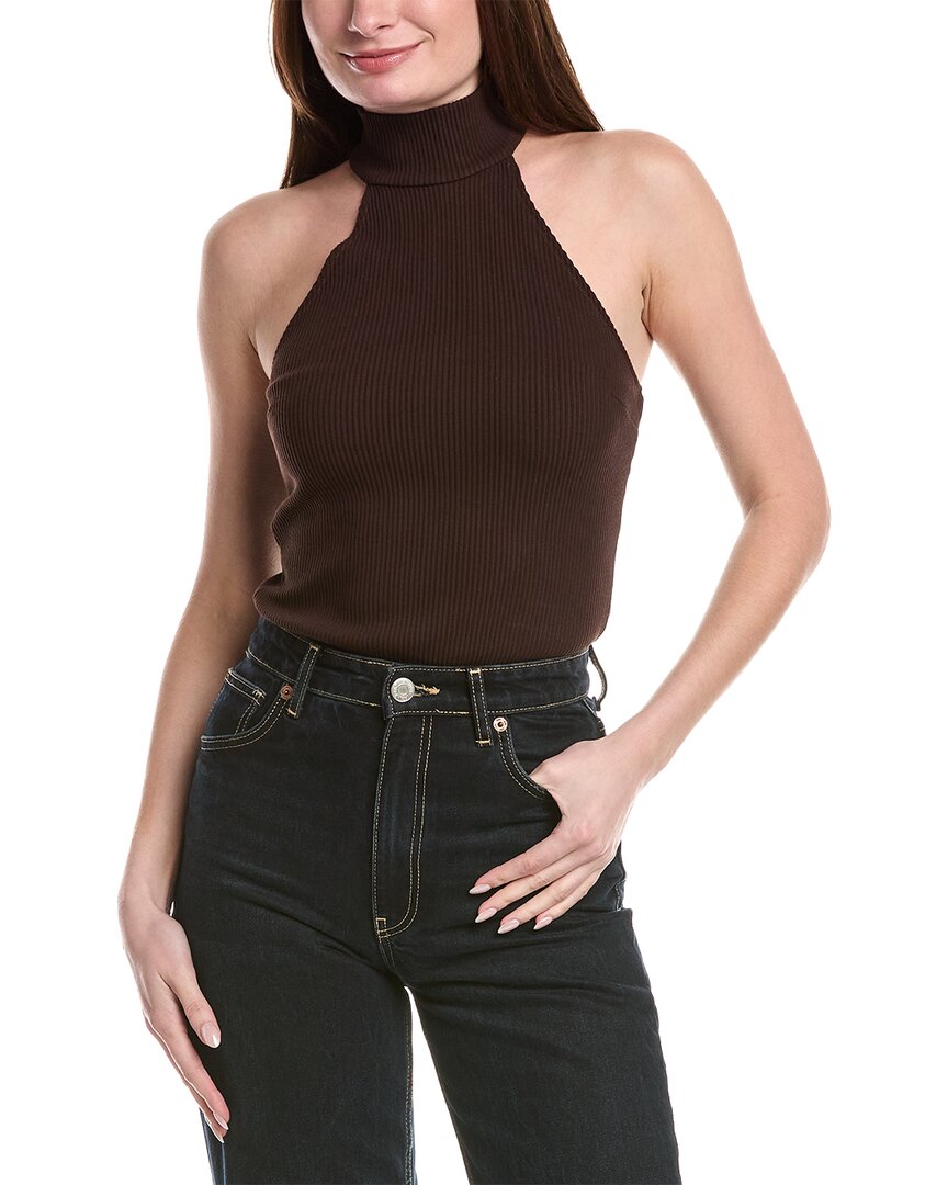 Sans Faff Hillary Halter Top In Brown