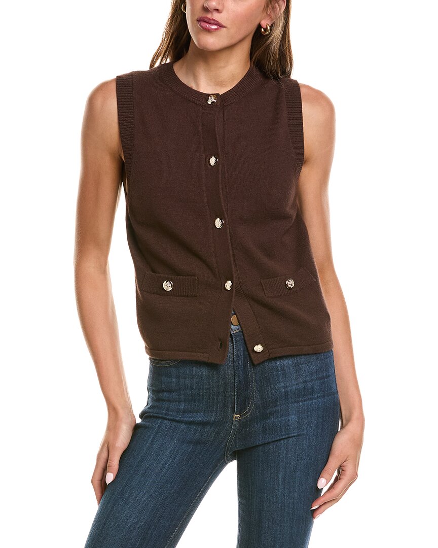 525 America Chanel Style Vest Sweater In Brown